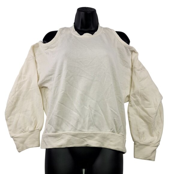 Lanston Women Porter Halter Pullover Draped open-back Sweatshirt Cream Small USA - Picture 3 of 5